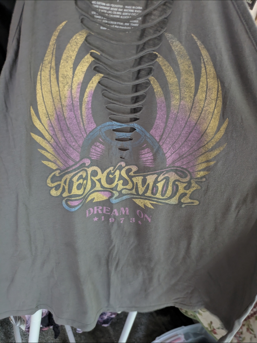 torrid Black Tank with Gold, Purple and Blue Wing Graphic